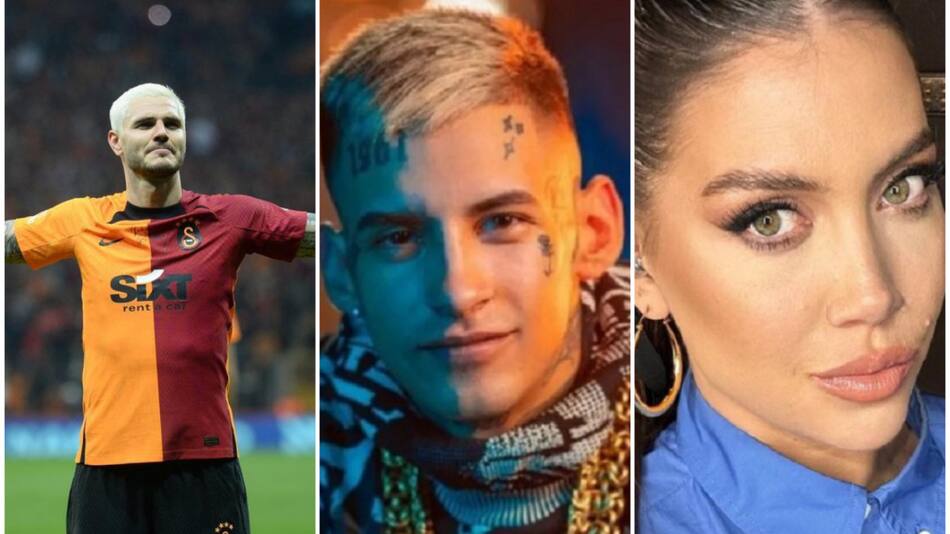 Mauro Icardi, L-Gante y Wanda Nara. Fotos: archivo.