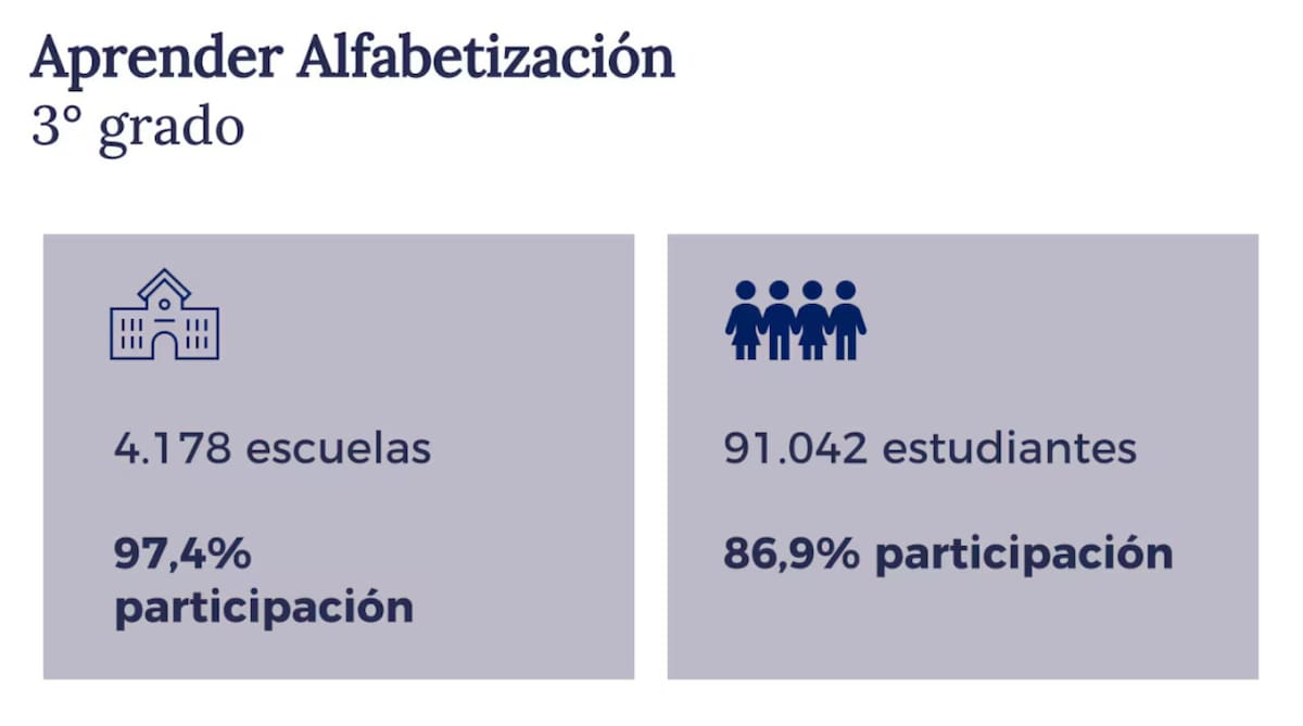 Los estudiantes que participaron en las pruebas Aprender. Foto: Ministerio de Capital Humano