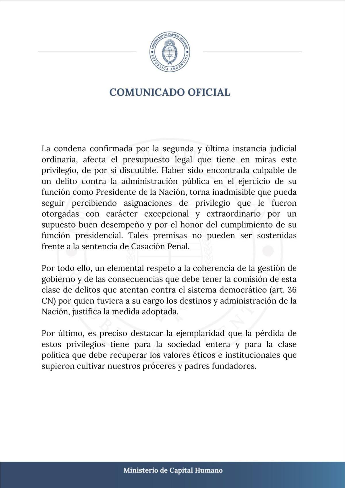 El Gobierno le sacó la jubilación y pensión de privilegio a Cristina Kirchner (2°parte). Foto: NA.