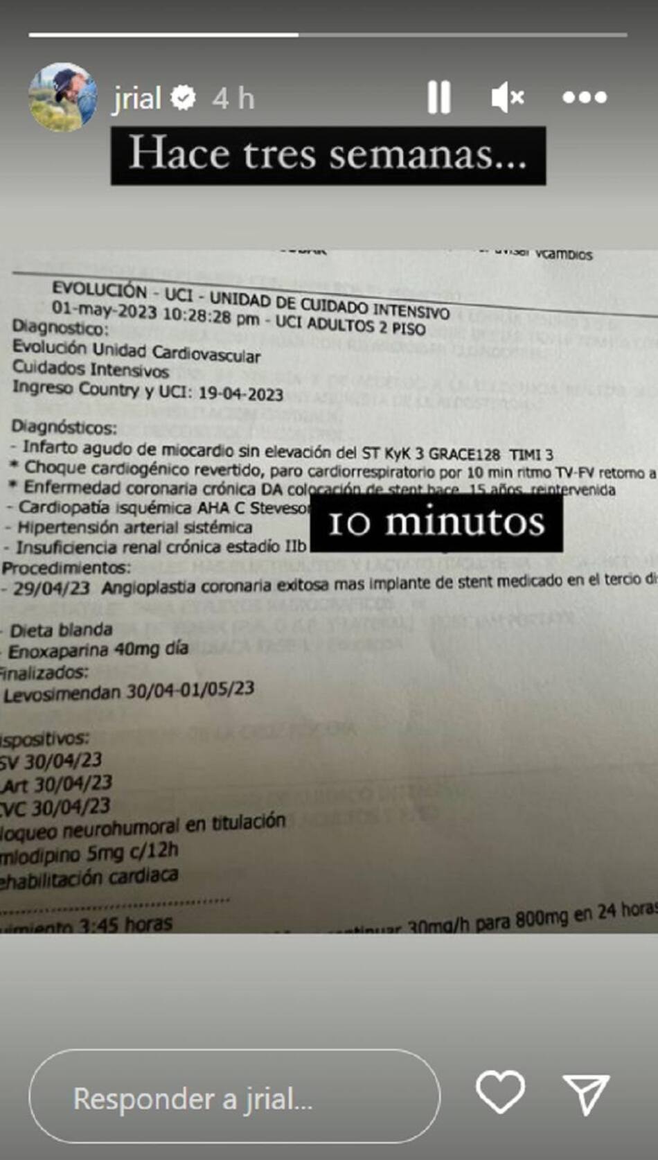 Jorge Rial comprobó que estuvo muerto 10 minutos. Foto: Instagram.