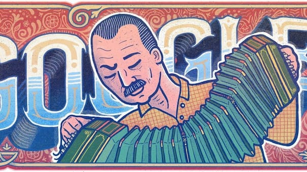 Astor Piazzolla recibe homenaje de Google con un Doodle, a 100 años de su nacimiento