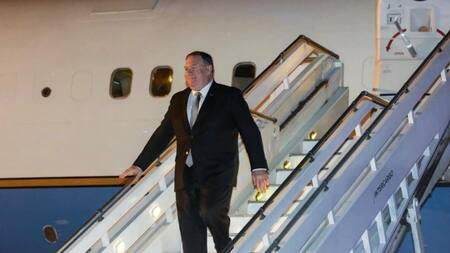 Llegada al país de Mike Pompeo, secretario de Estado de Estados Unidos