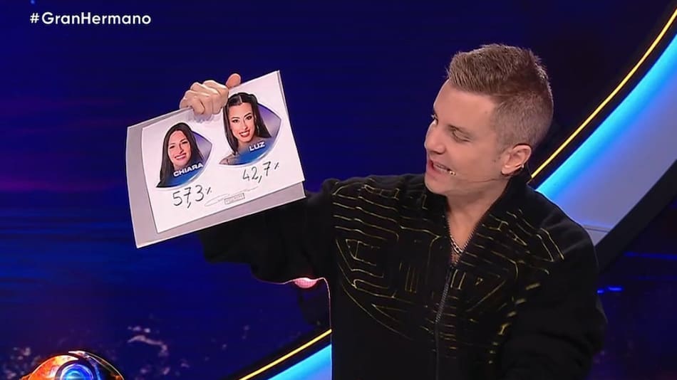 Los porcentajes de votación en la eliminación de Chiara de Gran Hermano. Foto: captura.