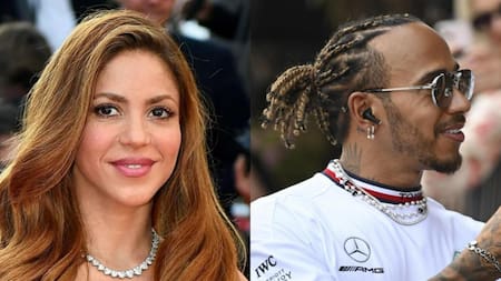 Shakira y Lewis Hamilton. Fotos: EFE.