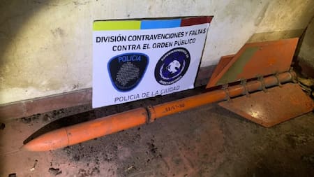 Cohete encontrado en operativo policial, NA
