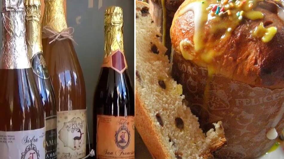 Sidra y pan dulce, mesa de Navidad