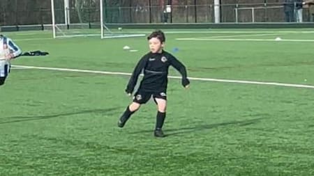 Amin, el niño prodigio que fue confundido con Mateo Messi. Foto: captura de video.