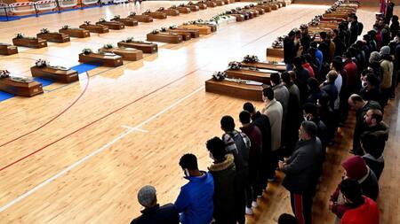 Homenaje a los inmigrantes víctimas del tráfico de personas. Foto: EFE.