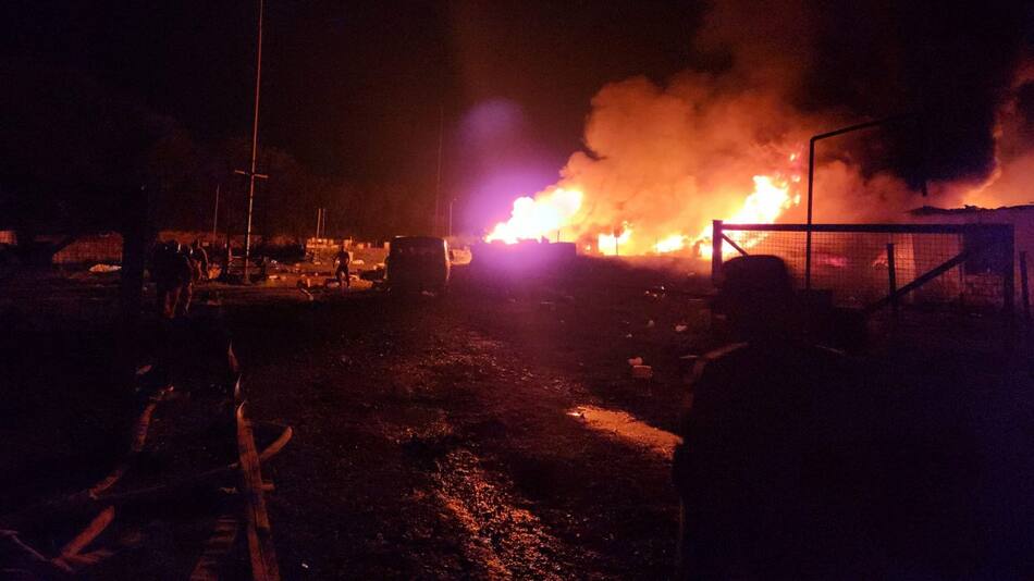 Explosión en Nagorno Karabaj. Foto: Reuters.