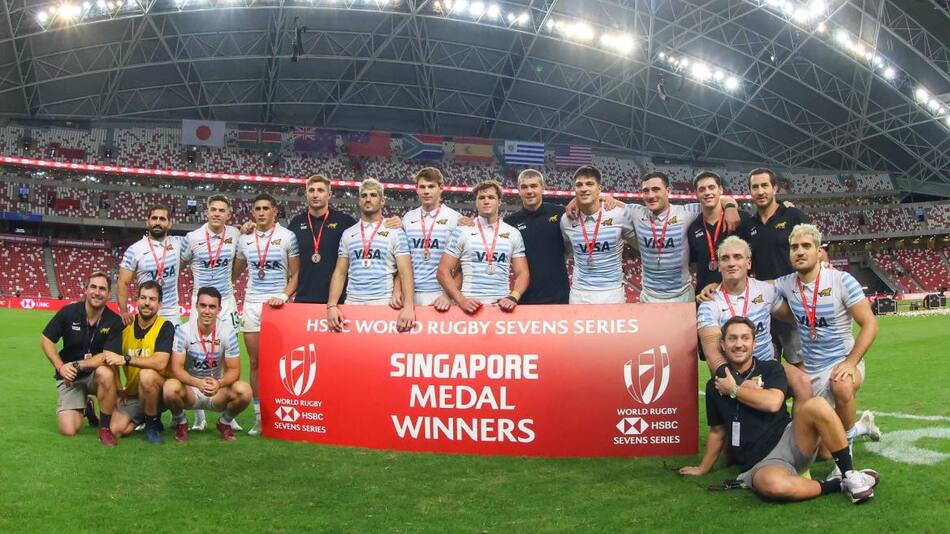 Los Pumas Seven terminaron segundos en el Circuito Mundial de Singapur. Foto: @lospumas7arg.