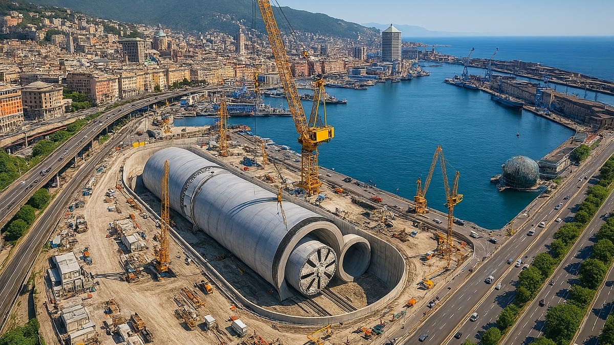 Italia construye el túnel submarino más grande de Europa en la ciudad de Génova.
