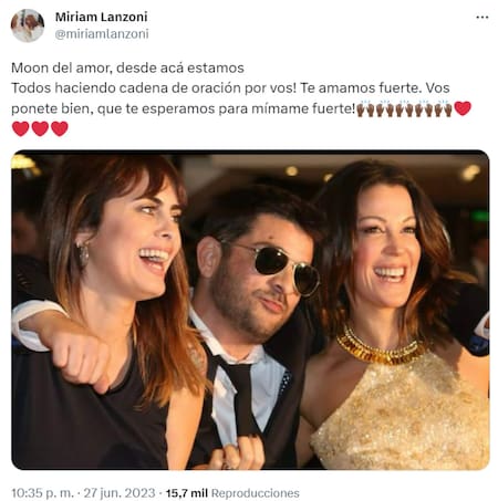 Las buenas vibras para Silvina Luna. Foto: Instagram.