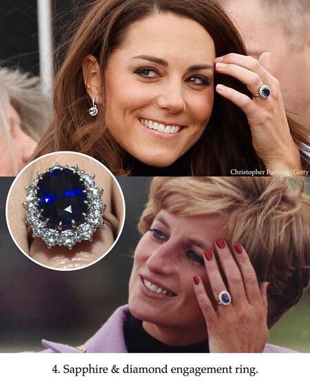 Anillo de compromiso de Kate Middleton. Foto: Pinterest / Christopher Furlong.