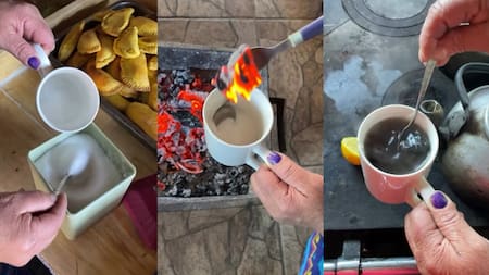 Cómo se realiza el té de brasas. Fotos: captura video.
