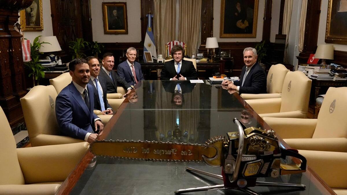 Javier Milei recibió al magnate Peter Thiel en la Casa Rosada.