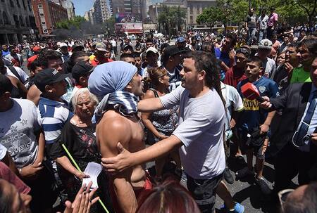 Protesta de manteros en Once