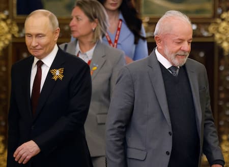 Lula da Silva y Vladimir Putin. Foto: REUTERS/Maxim Shemetov.
