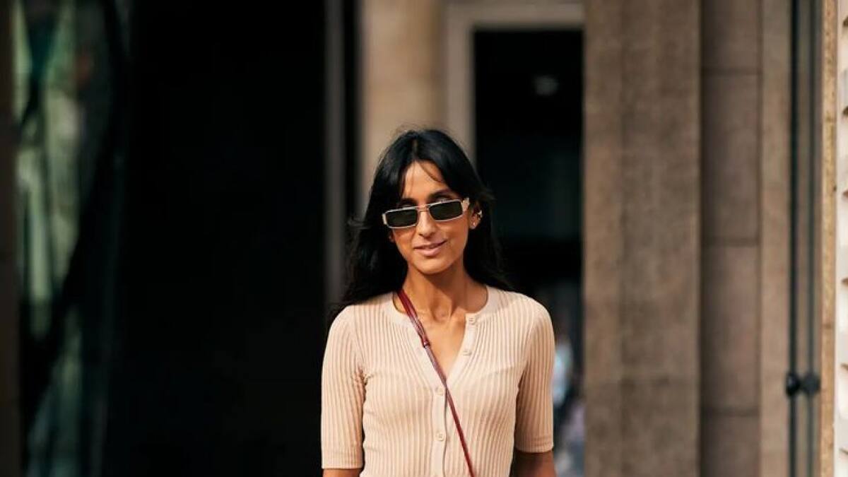 Look con pantalones anchos. Foto Pinterest InStyle España