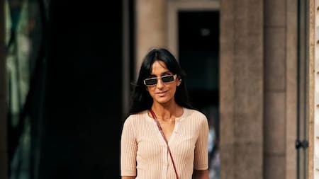 Look con pantalones anchos. Foto Pinterest InStyle España