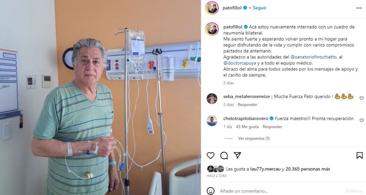 El Pato Fillol recibió el alta. Foto: @ubaldofillol