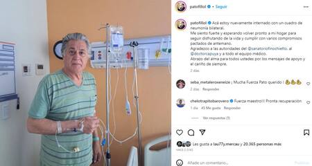 El Pato Fillol recibió el alta. Foto: @ubaldofillol