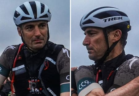 Lionel Scaloni en el Desafío Río Pinto de ciclismo. Foto: Instagram @riopinto