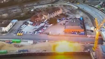 Explosión bomba Segunda Guerra Mundial_ Foto captura video Twitter