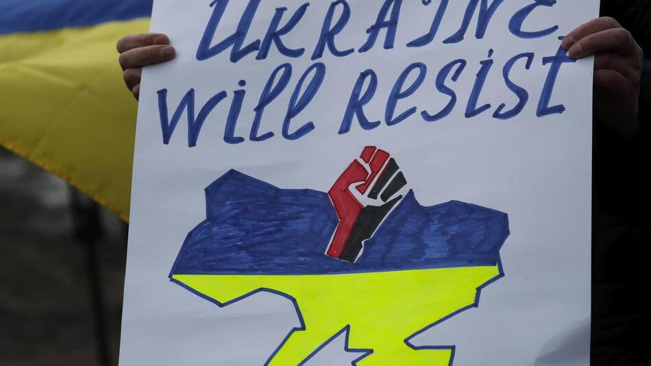 Protesta a favor de Ucrania, foto EFE