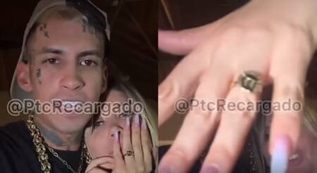 Wanda Nara mostró el anillo que le regaló L-Gante por su aniversario. Foto X @ptcrecargado