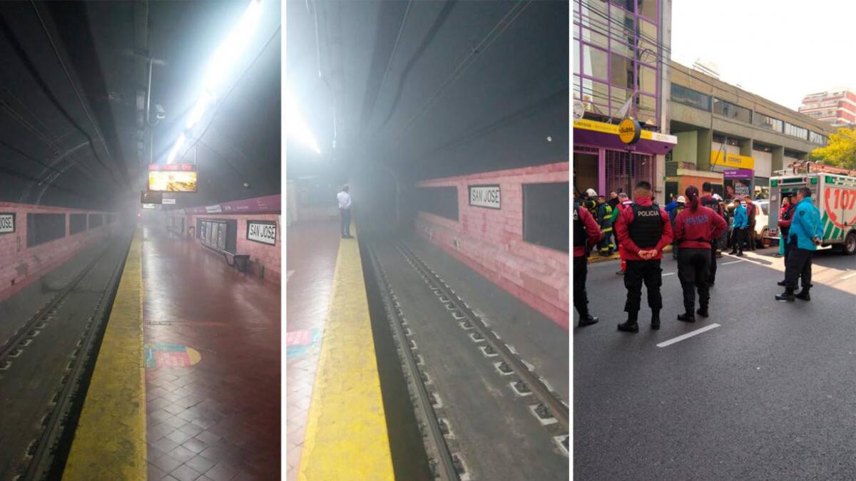 Incendio y evacuación en la línea E de subtes