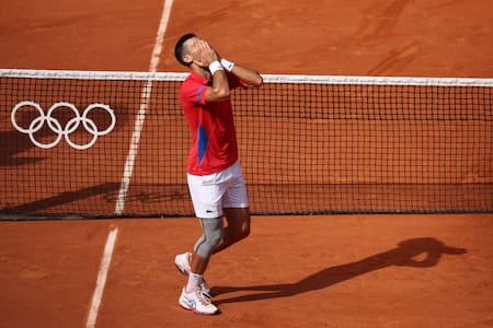 Djokovic luego ganar el oro ante Alcaraz en los Juegos Olímpicos. Foto: Reuters.