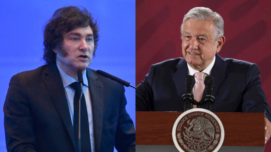 Javier Milei y López Obrador. Fotos: NA.