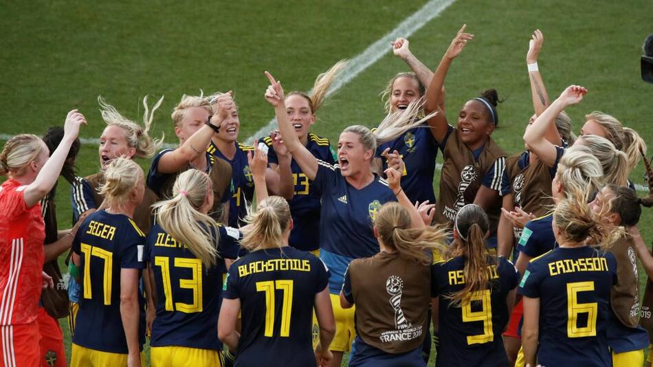 Mundial Femenino 2019: Festejo de Suecia ante Alemania (Reuters)