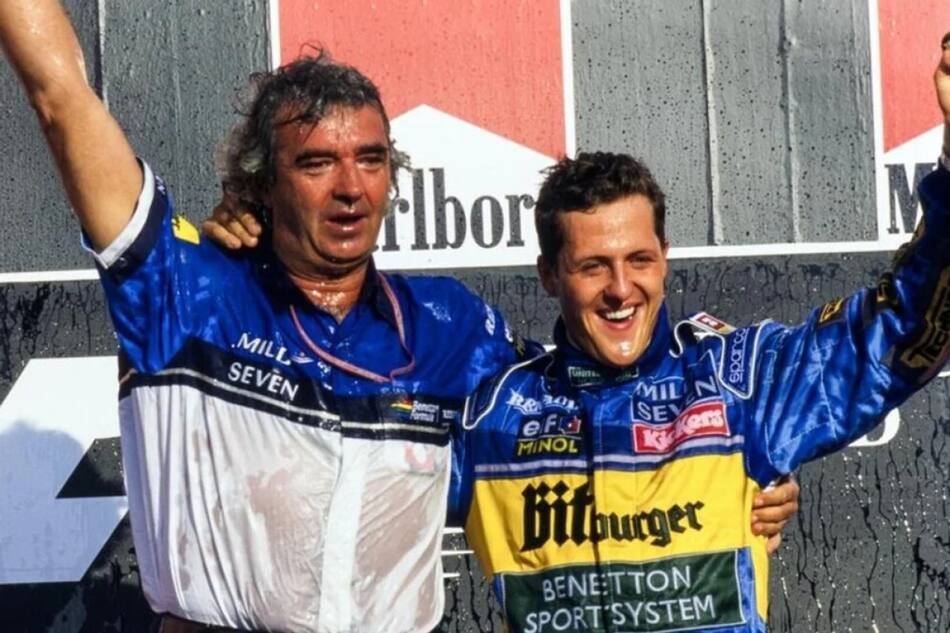 Flavio Briatore y Michael Schumacher. Foto: Agencia Noticias Argentinas / F1