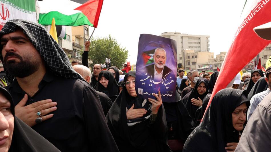 Masivo funeral de Ismail Haniyeh, líder político de Hamás. Foto: EFE.