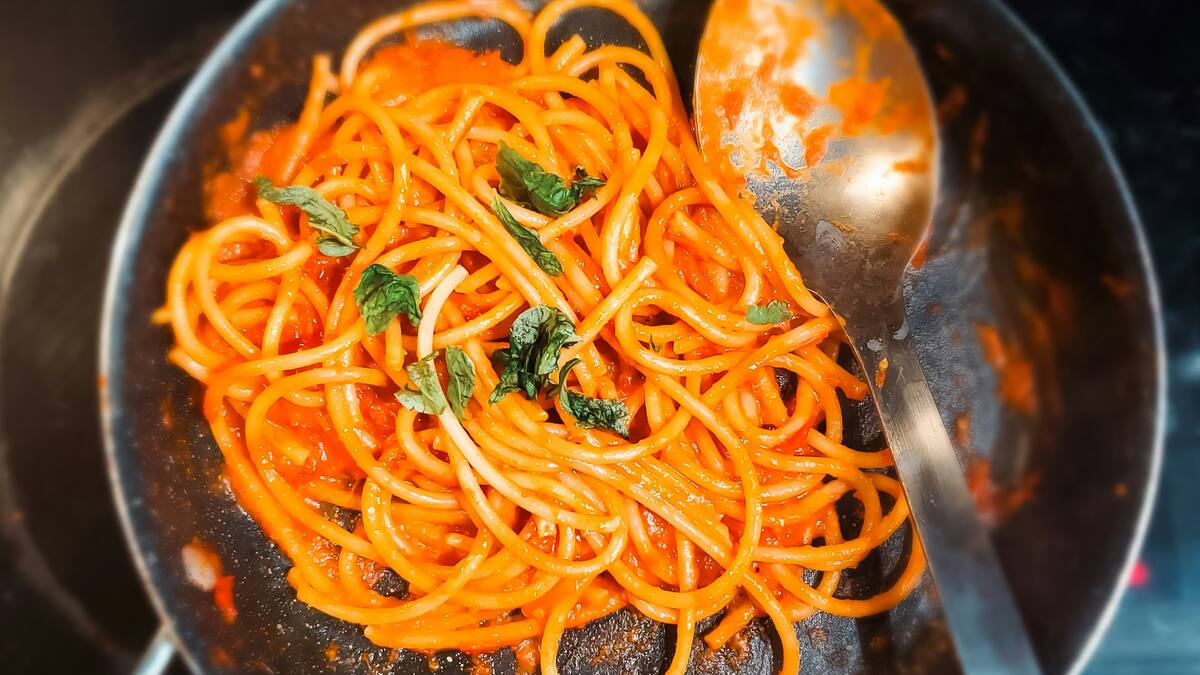 Pastas, fideos, comida.