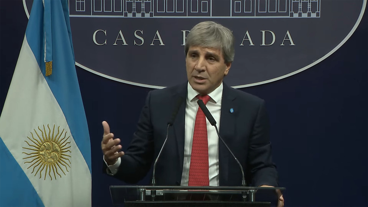 El Gobierno presentó hoy el "Plan de Reparación Histórica de los Ahorros de los Argentinos". FOTO: Luis CAputo, CAPTURA VIDEO/NA