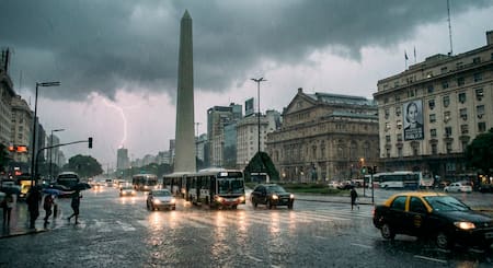 Lluvias y tormentas sobre la Ciudad de Buenos Aires.