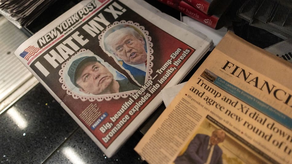 Reacciones a la pelea entre Elon Musk y Donald Trump. Foto: Reuters/Carlos Barria