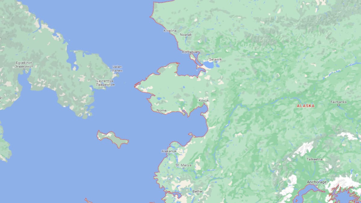 Fuerte terremoto en Alaska, Estados Unidos. Foto: Google Maps.
