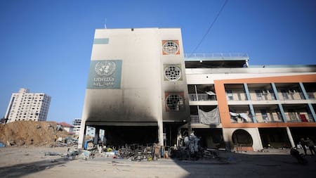 Oficinas de la UNRWA en la Franja de Gaza. Foto: Reuters.