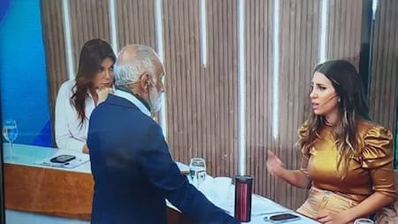 Pelea entre Cinthia Fernández y Oscar González Oro en Nosotros a la mañana. Foto: Captura de TV.