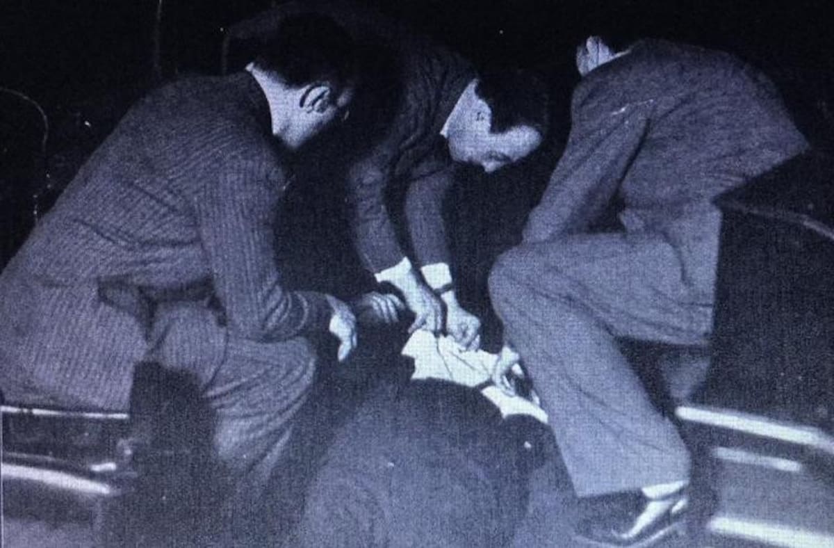 Recreación del asesinato en el Senado