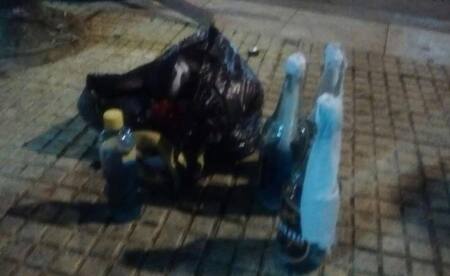 Bombas molotov incautadas a detenidos tras marcha por reforma previsional