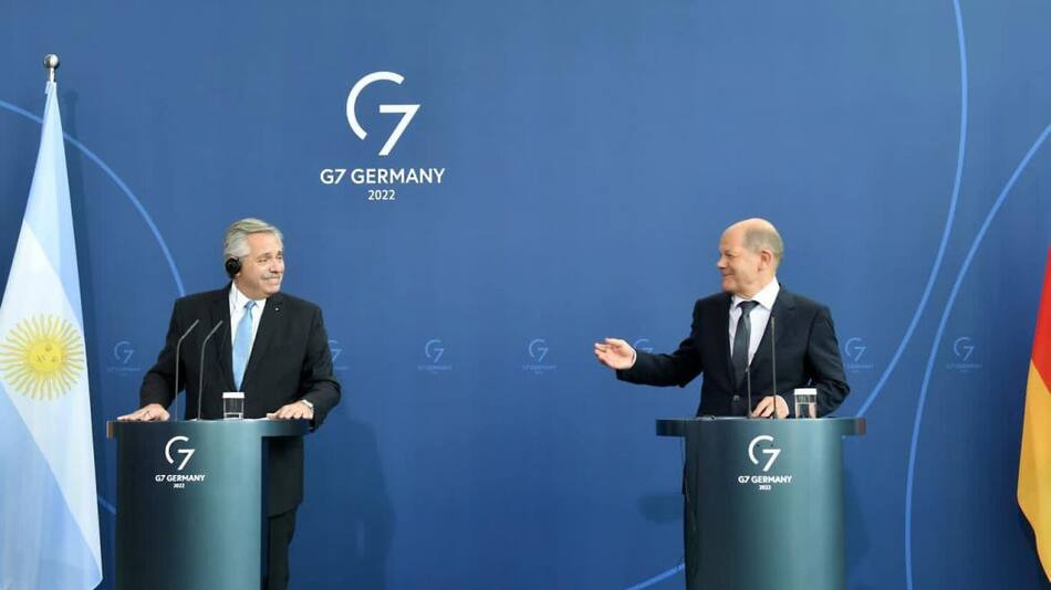 G7, Alberto Fernández y Olaf Scholz, NA