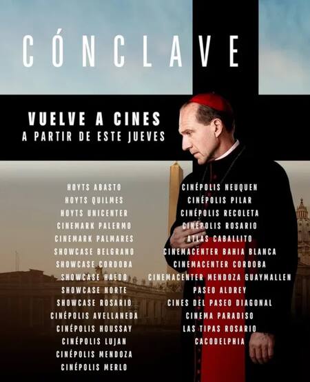 "Cónclave" vuelve a los cines. Foto: NA.
