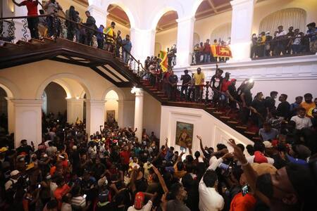 Protesta anti gobierno en Sri Lanka. Foto: EFE.