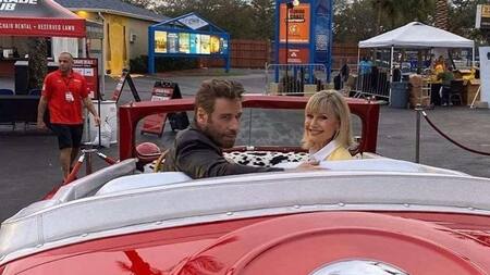 John Travolta y Olivia Newton-John recreando película