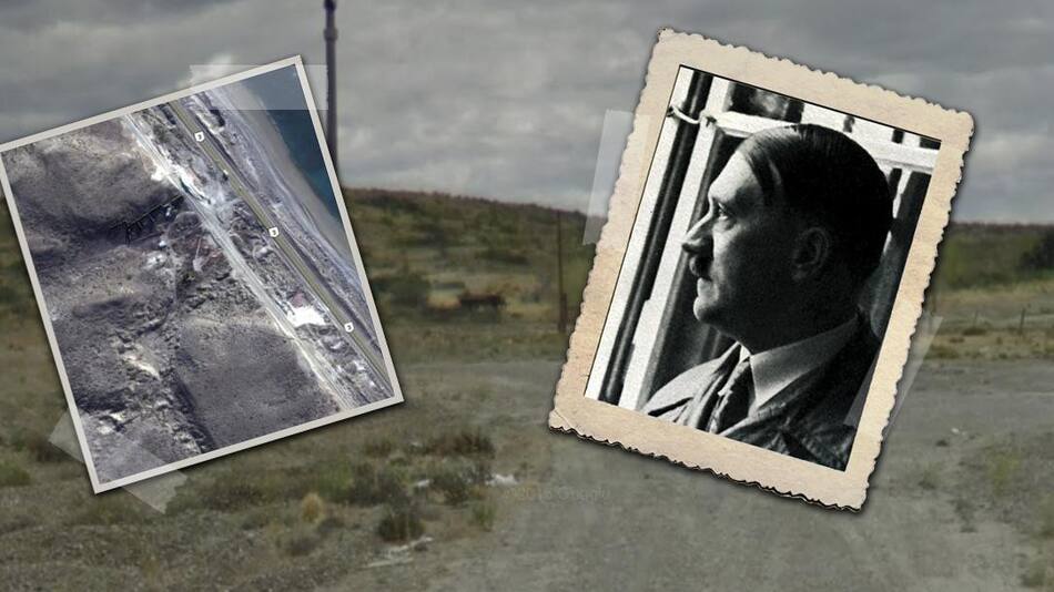 El banco de Adolf Hitler a orillas del mar en la Patagonia