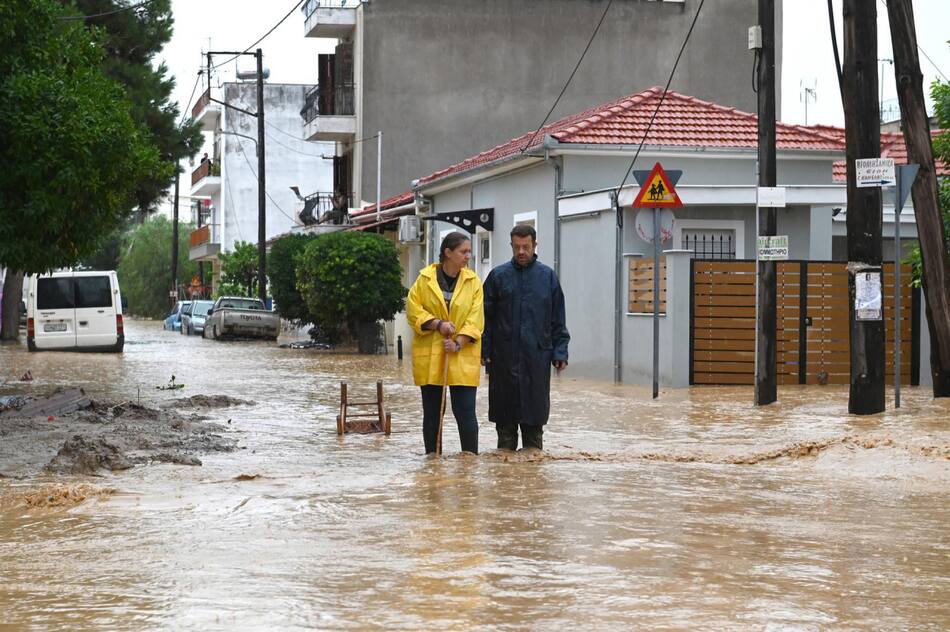 Continúan las inundaciones en Grecia. Foto: EFE